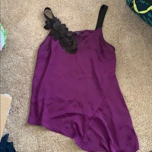 Purple and black silk tank from express